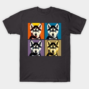 Pop Retro Siberian Husky Art - Cute Puppy T-Shirt